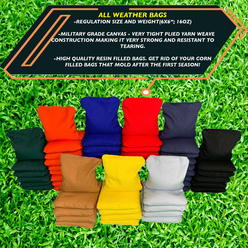 Navy Blue/ Wood Grain Patterned Cornhole Boards