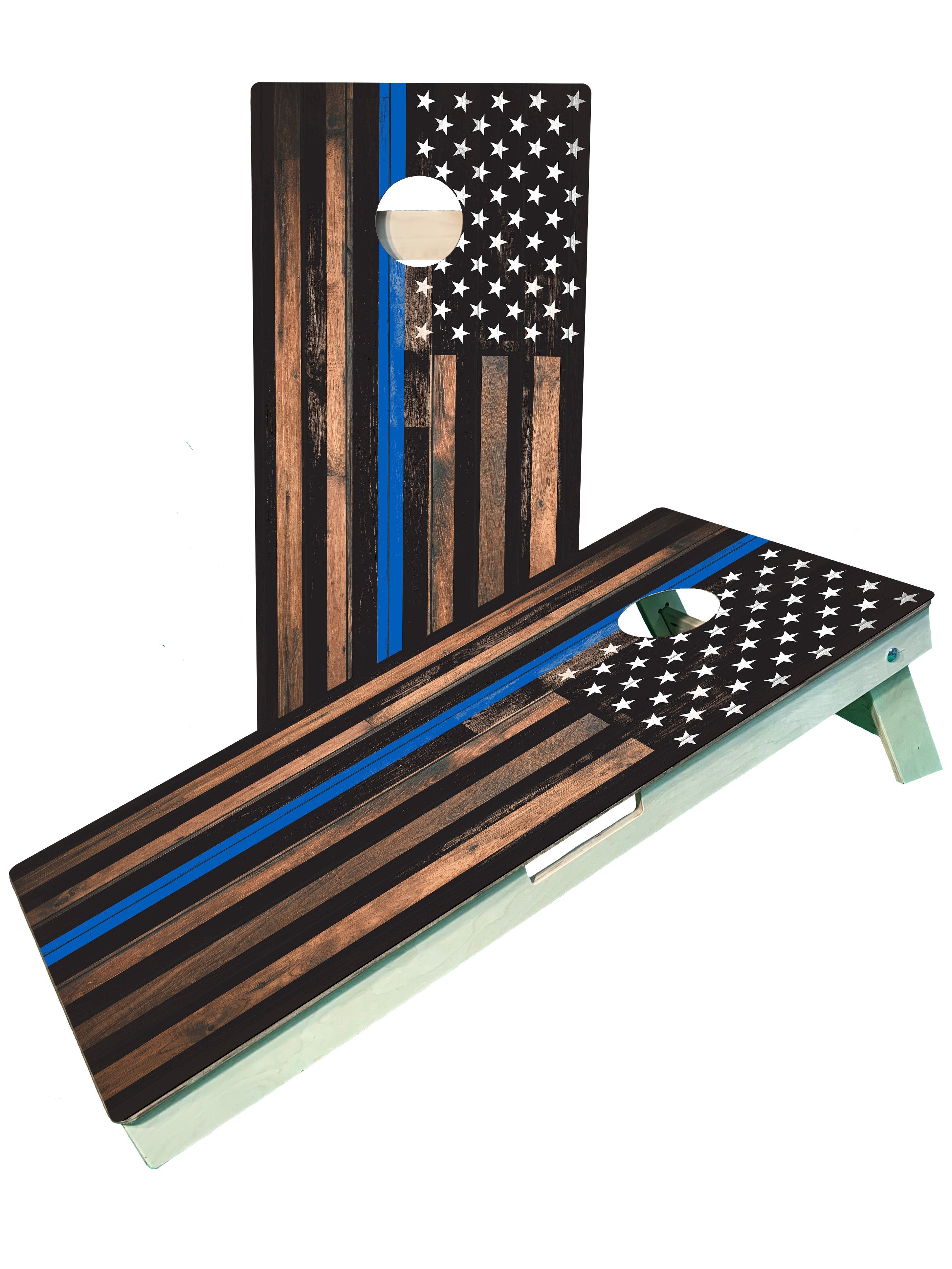 Blue Line Flag Police Cornhole Boards