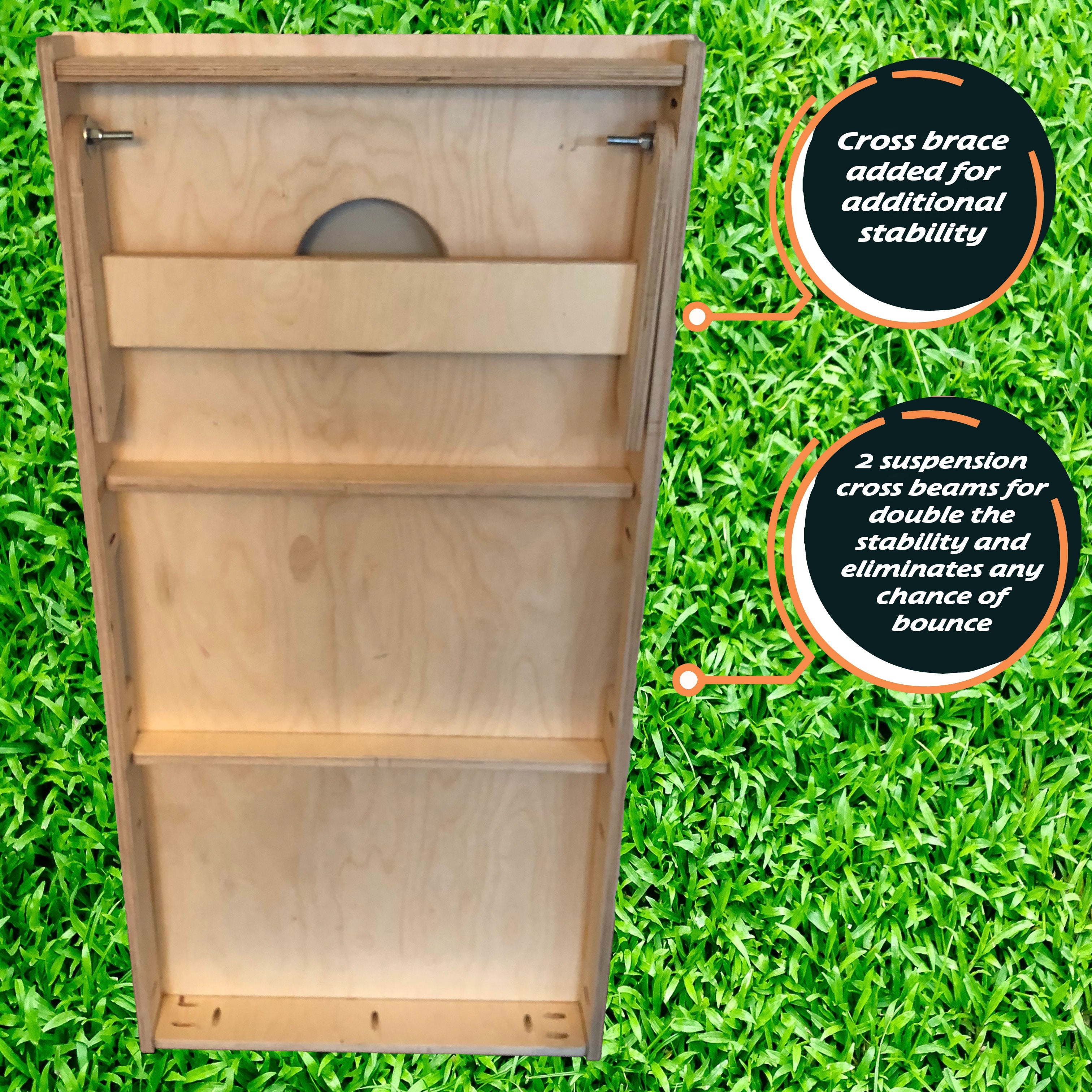 Brown Wood Pattern Striped Cornhole Boards