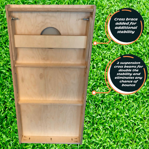 Brown Wood Pattern Striped Cornhole Boards